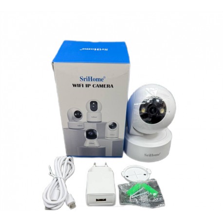 Комнатная видеокамера SriHome IP Camera 4К WiFi  со звуком и светом-3