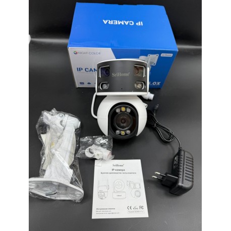 Наружная водонепроницаемая видеокамера SriHome 4К WI-FI, со звуком и светом-3