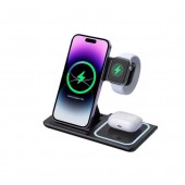 Беспроводное зарядное устройство 3 в 1 Wireless Charger 15W с возможностью управления