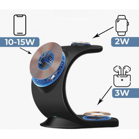 Беспроводное зарядное устройство iPower 3 в 1 с технологией Magsafe  оптом-3