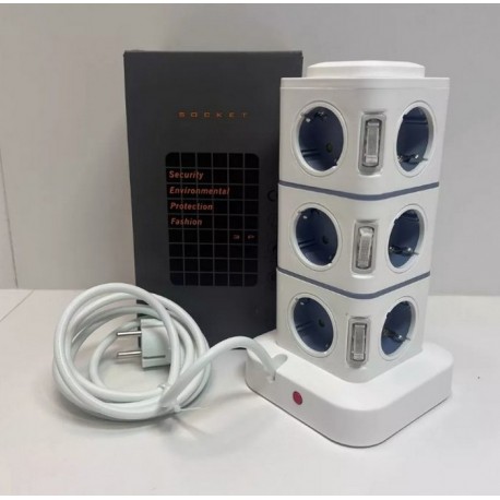 Сетевой фильтр CCL YING Башта 2500Вт 250В длина провода 2 м, 12 евророзеток-3