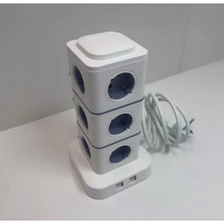 Сетевой фильтр CCL YING Башта 2500Вт 250В длина провода 2 м, 12 евророзеток-5