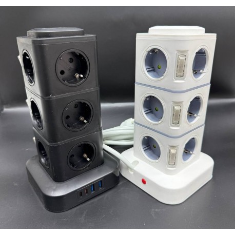 Сетевой фильтр CCL YING Башта 2500Вт 250В длина провода 2 м, 12 евророзеток-6