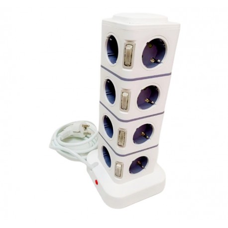 Сетевой фильтр CCL YING Башта 2500Вт 250В длина провода 2 м, 16 евророзеток