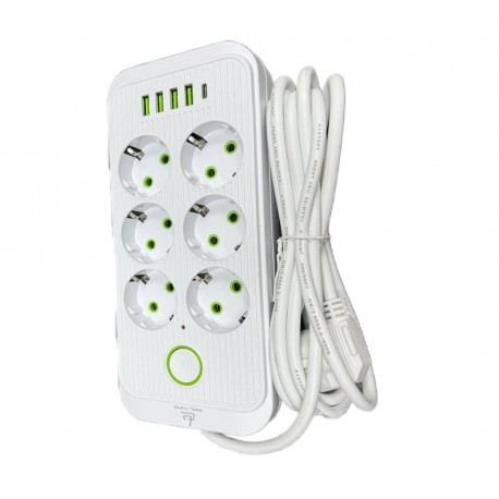 Сетевой удлинитель CCL-025U 6 розетки, кабель 3 м
