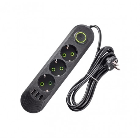 Удлинитель сетевой CCL YING CCL-021U 500В, 3 порта USB, 3 розетки
