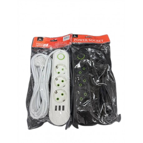 Удлинитель сетевой CCL YING CCL-021U 500В, 3 порта USB, 3 розетки-3