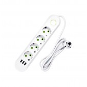 Удлинитель сетевой CCL YING CCL-021U 500В, 3 порта USB, 4 розетки