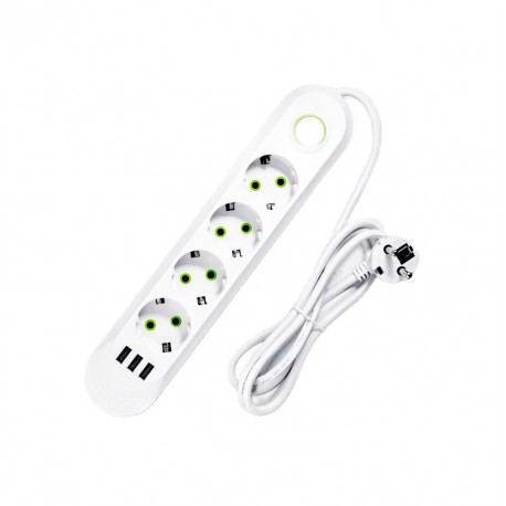 Удлинитель сетевой CCL YING CCL-021U 500В, 3 порта USB, 4 розетки