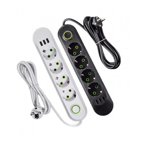 Удлинитель сетевой CCL YING CCL-021U 500В, 3 порта USB, 4 розетки-1