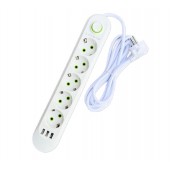 Удлинитель сетевой CCL YING CCL-021U 500В, 3 порта USB, 5 розетки