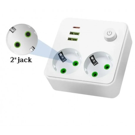 Удлинитель сетевой CCL YING CCL-060U Type-C 2 порта USB, 2 розеток, с выключателем-4