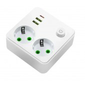 Удлинитель сетевой CCL YING CCL-060U Type-C 2 порта USB, 2 розеток, с выключателем