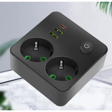 Удлинитель сетевой CCL YING CCL-060U Type-C 2 порта USB, 2 розеток, с выключателем-8