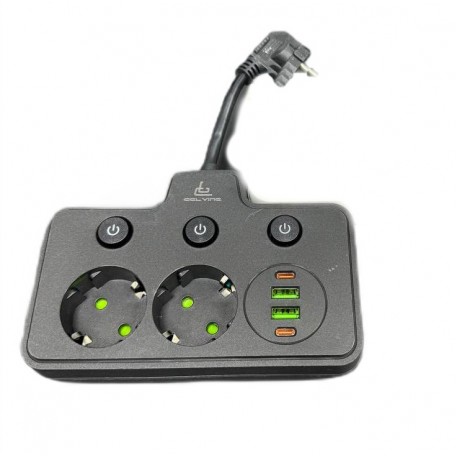 Удлинитель сетевой CCL YING CCL-061U Type-C 2 порта USB, 2 розеток, 3 выключателя-3