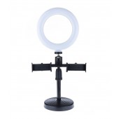 Кольцевая лампа для макияжа с 2 держателями для телефона Live Light Holder WS-868 