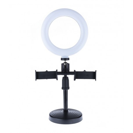 Кольцевая лампа для макияжа с 2 держателями для телефона Live Light Holder WS-868  оптом