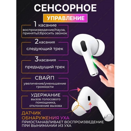 Беcпроводные наушники Airpods Pro 2 Type-C ANC (PRO) чип Jerry 7003 (D8) без логотипа оптом-2