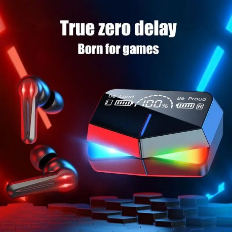 Игровые наушники-вкладыши M28 DAMAX PLAYGAMES WIRELESS 5.3 IPX-4 WS с микрофоном для геймеров  оптом-4