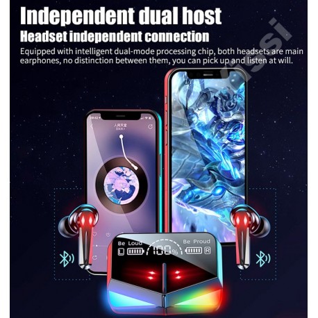 Игровые наушники-вкладыши M28 DAMAX PLAYGAMES WIRELESS 5.3 IPX-4 WS с микрофоном для геймеров  оптом-6