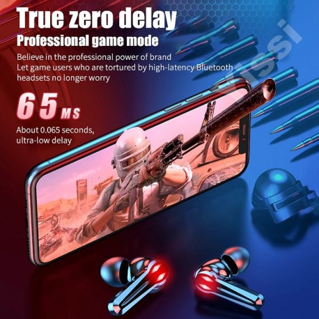 Игровые наушники-вкладыши M28 DAMAX PLAYGAMES WIRELESS 5.3 IPX-4 WS с микрофоном для геймеров  оптом-8