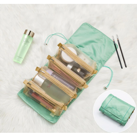 Складная женская сетчатая косметичка на молнии 4 в 1  оптом-1