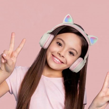 Беспроводные наушники Cat Ear CXT-B39 со светящимися кошачьими ушами  оптом-6