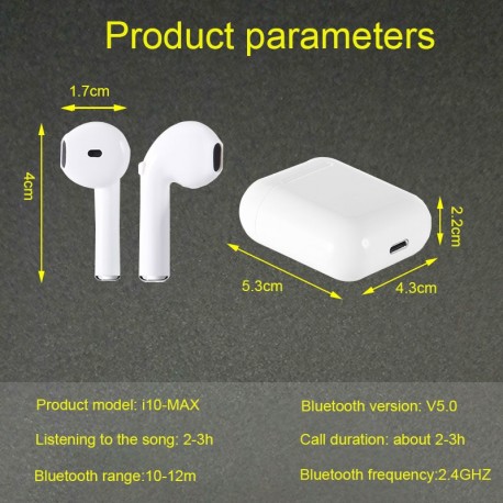 Беспроводные наушники i10 MAX TWS Bluetooth 5.0   оптом-5