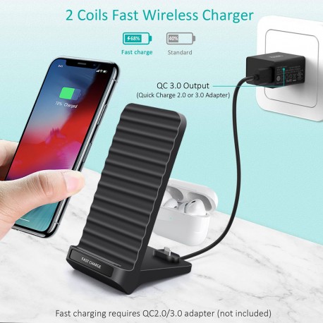 Беспроводная зарядная станция Fast Wireless Charger  оптом-7