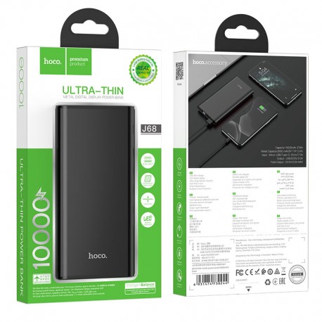 Внешний аккумулятор 10000mAh 1USB 2.0A Li-pol батарея Hoco J68 Resourceful  оптом