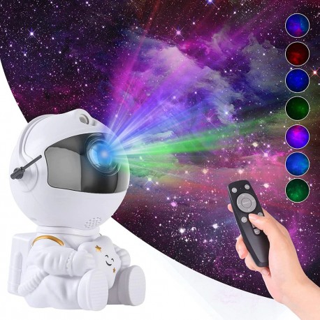 Ночник проектор Астронавт Nebula Projector звезда с пультом  оптом-3