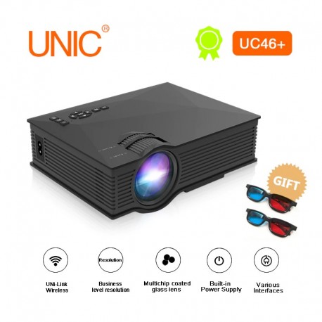 Мультимедийный Мини-проектор LED UC46 с Wi-Fi  оптом-9
