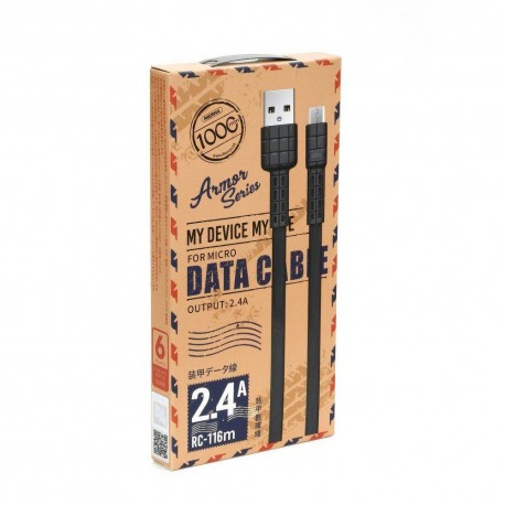 Кабель USB Remax microUSB RC-116m Armor 2.4A  оптом-1