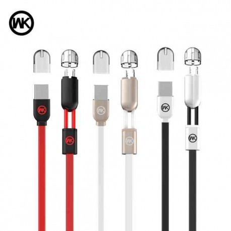 Кабель зарядки USB WK Cable to microUSB/Lightning 2-in-1 WKC-001  оптом-4