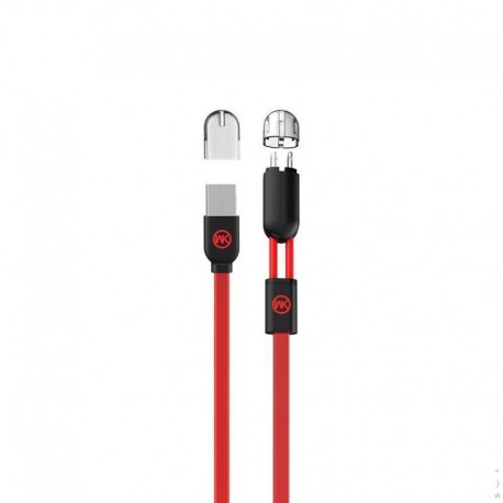 Кабель зарядки USB WK Cable to microUSB/Lightning 2-in-1 WKC-001  оптом-5
