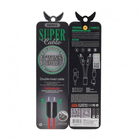 Кабель зарядки USB Remax RC-025T Twins Cable  оптом-1