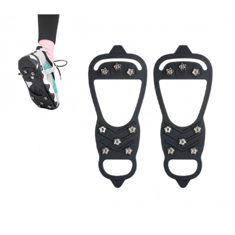 Ледоходы на обувь с шипами пяткой (пара), черные  оптом