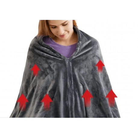 Одеяло-шаль ELECTRIC HEATINGOUTER SHAWL BLANKET из коралловой фланели с подогревом-3