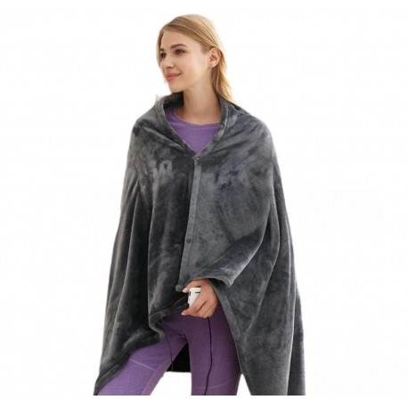 Одеяло-шаль ELECTRIC HEATINGOUTER SHAWL BLANKET из коралловой фланели с подогревом