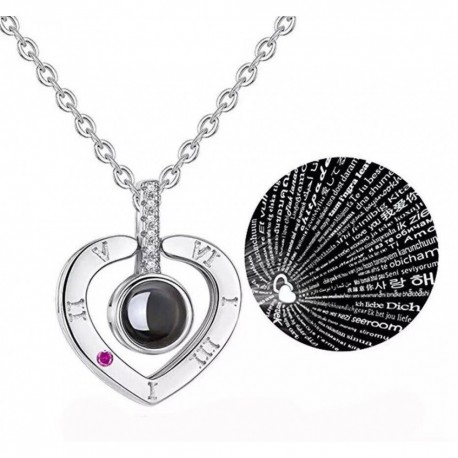 Кулон I Love You на 100 языках мира Сердце  оптом-4