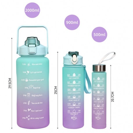 Набор бутылок для воды 2 л, 900 мл, 500 мл  оптом-3