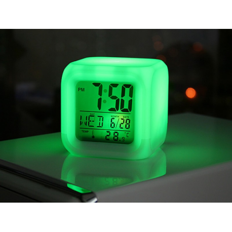 Будильник КУБ с Разноцветной Подсветкой Color Change  оптом-12