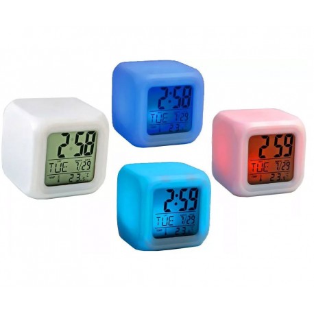 Будильник КУБ с Разноцветной Подсветкой Color Change  оптом-4