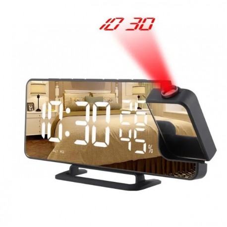 Электронные настольные часы-будильник DS-3718LW с проекцией и термометром оптом-1