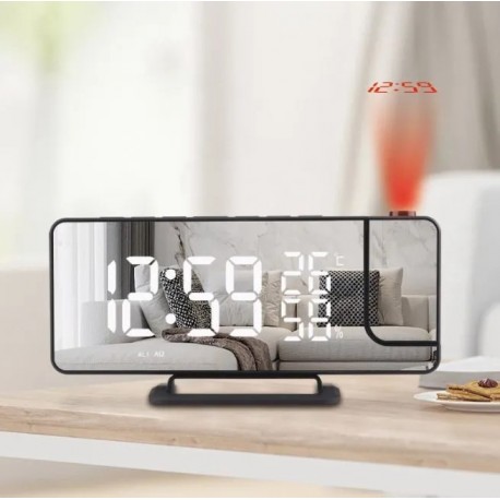 Электронные настольные часы-будильник DS-3718LW с проекцией и термометром оптом-2