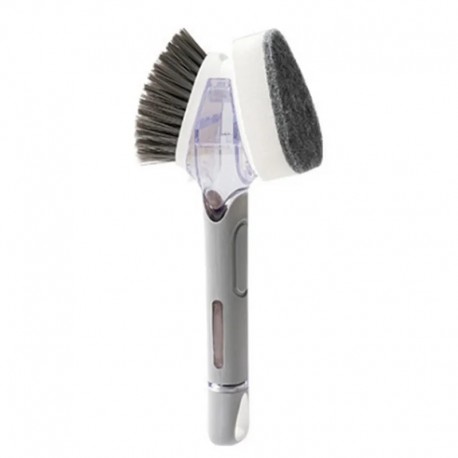 Щетка двухсторонняя для мытья посуды с емкостью Dish Wand Scrub Brush  оптом-1