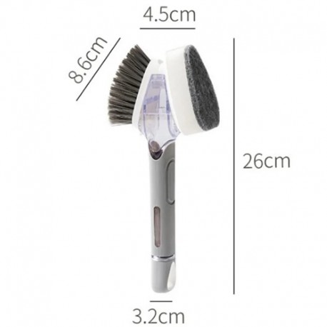 Щетка двухсторонняя для мытья посуды с емкостью Dish Wand Scrub Brush  оптом-3