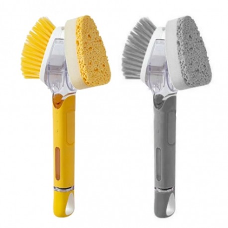 Щетка двухсторонняя для мытья посуды с емкостью Dish Wand Scrub Brush  оптом-4