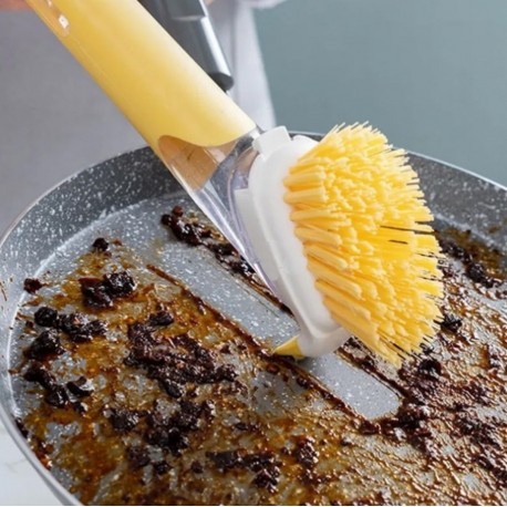 Щетка двухсторонняя для мытья посуды с емкостью Dish Wand Scrub Brush  оптом-7
