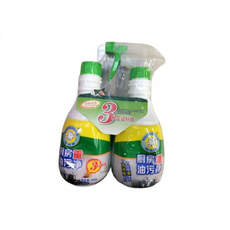 Спрей-очиститель для кухни Snow Leopard Xuebao Hand Grenade от жира и нагара 400 г (2 бутылки) оптом